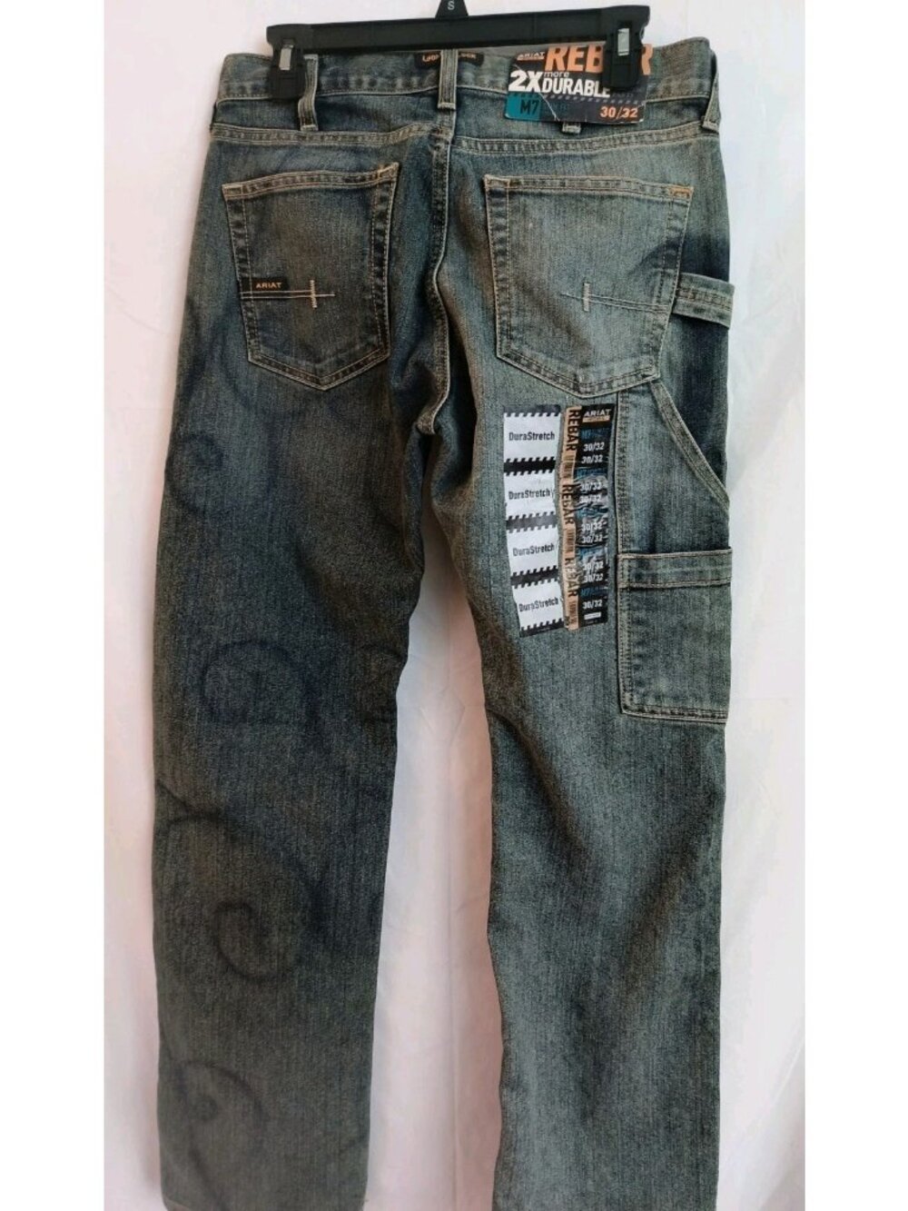 Ariat Work Rebar Durastretch M7 working Straight Leg Blue Denim Jeans 30X32 - Picture 5 of 15